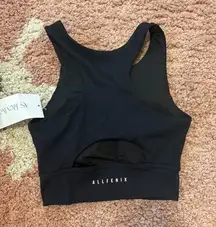 NWT ALLFENIX SPORTS BRA Womens Sz XS - Black Back Cutout - Gym Hiking Running