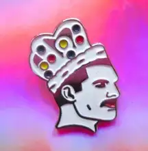 Freddie mercury pin queen band rockstar enamel