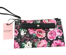 Large Floral Printed Classic Wristlet Wallet NEW