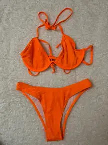 Orange Tie Back Bikini Set