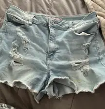 super high waisted ripped jean shorts