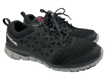 Reebok black subtitle cushion work athletic work shoes women’s Size 10 Wide