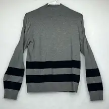 Cielo Pullover Sweater Gray/Black Strips Lon Sleeves Turtle Neck Sz  L