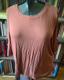 Z Supply burnt orange L relaxed knit normcore flutter sleeve basic tee