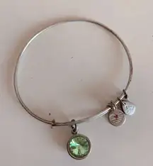 AlexandAni Peridot Birthstone Charm Bangle, August