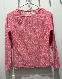Vineyard Vines Anguilla Icon Print Long Sleeve Women’s Size XS Swim Shirt Pink