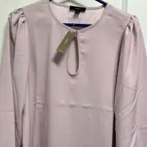 J. Crew Pink Puff Sleeve‎ Keyhole Top