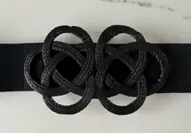 BCBGMaxAzria Knot Stretch Belt in Black Size M/L