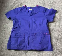 Wonder Wink Flex Purple Scrub Top SIZE L
