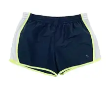 Danskin  Now Women's Woven Running Athletic Shorts Grey Neon Trim Size Medium