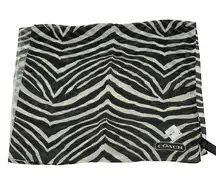 Coach Scarf Womens Black Zebra Ombre Wrap Shawl Oblong Ascot Hair Purse Tie