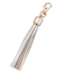 NEW Metallic Silver Tassel Bag Charm Tassels Keychains Purse Charms