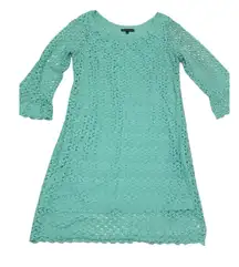 Chris Mclaughlin Green/ Blue‎  Embroidered Lace Short-Knee Length Dress Size 18