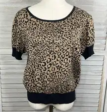 NEXT (Knitted with Love) Short Sleeve Sweater Leopard Print-18