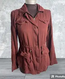 Full Tilt Burgundy Utility Jacket Women’s Small