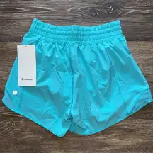Lululemon Hotty Hot Short High Rise 4” Electric Turquoise Size 4 NWT