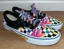 Vans Unisex Custom Flames Fire Sidewall Checkerboard Palm Tree Sneakers