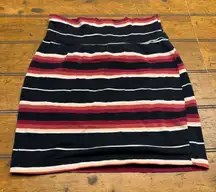 Charlotte Russe Striped Mini Skirt Black Red White Size M