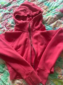 Lululemon full zip cropped scuba raspberry cream