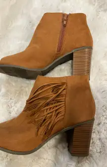 Brown Heeled Leather Booties