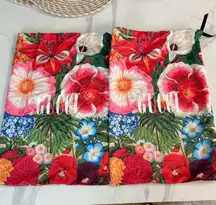 Gucci Floral Print Drawstring Dust Bags (Pair) Multicolor Designer Storage