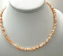 Puka orange shell  necklace