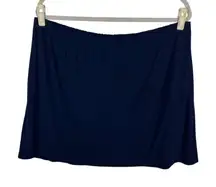 Susan Graver Mini Skirt‎ 2X Navy Blue Liquid Knit Stretch Pull On Elastic Waist