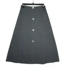 NWT ZARA Women’s Gray Sweater Knit Button Detail Midi Skirt Medium