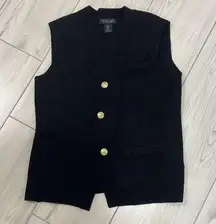 Rachel Zoe women's black vest with gold buttons size small   perfect for a casua