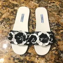 Prada Floral Leather Slides Sz7
