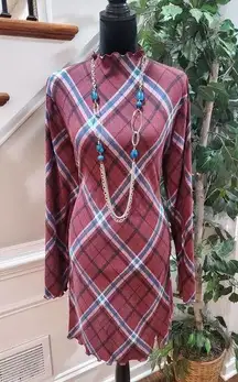 So Women's Multicolor Polyester Mock Neck Long Sleeve Knee Length Dress Size 2XL