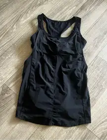 lululemon black athletic tank with built in sport bra size 8