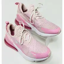 Nike Air Max 270 Trainers UK Size 6.5Y Shoes Pink White Lightweight Gym Sneakers