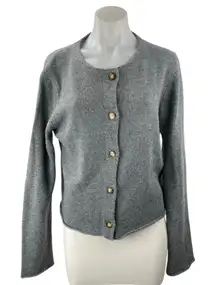 Mod Ref Women's Gray Long Sleeve Button Down Knit Cardigan Sweater Top Size L