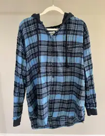 American Eagle Blue Flannel with Hood