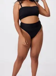 New curve high waisted cheeky bottom bikini size 16 black cotton on