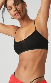 Alo Airmesh Venus Bralette Black Sheer Mesh Festival Gothic Bra Tank Crop Top XS