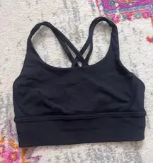 Black Ribbed Energy Bra