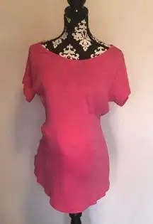 Pink stretchy maternity blouse