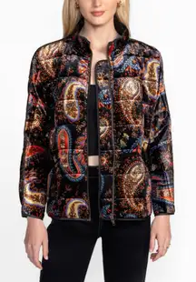 Johnny Was‎ Women's Size XSmall Full Zip Boho pockets Dolman Quilted Jacket New