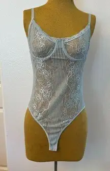 Blashe Women’s Taddy Sheer Bodysuit light blue size M