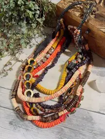 Vintage Harajuku Lovers Multi Strand Multi Beaded Necklace