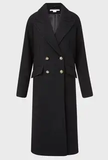 Veronica Beard  Frattini Dickey Removable Tie Belt Wool Blended Coat, BLK, S, NWT