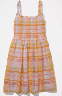 AE Womens Summer Dream Smocked Tank Dress Plaid