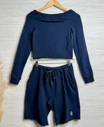 Free People set shorts and crop top co-ord matching set yoga activewear Large