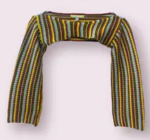 BDG Women XS Sweater‎ Retro Stripped Knit Ribbed Groovy Arm Warmer Cozy Sweater