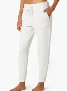 Hold The Line Joggers fleece knit lounge snow sweatpants ankle beige