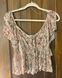 Floral, flowy crop top