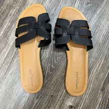 American Eagle Black Slides Size 8 new