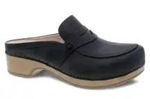 NEW DANSKO | US 10.5-11 | Bel Black Oiled Pull Up Penny Loafer Clog Comfort Mule
